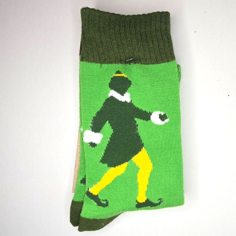 ELF THE MOVIE Socks Buddy The Elf Holiday Christmas MidCalf CrewSocks 9-11 NEW